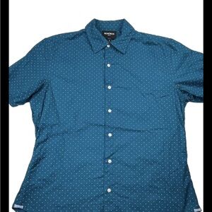 Bonobos Shirt Mens M Blue Polka Dot Short Sleeve Button Down Stretch Tailored